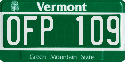 VT license plate OFP109