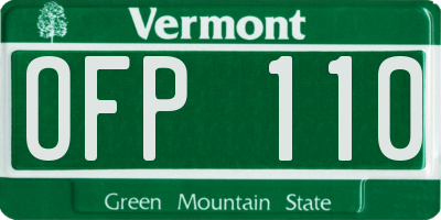 VT license plate OFP110