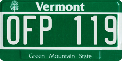 VT license plate OFP119