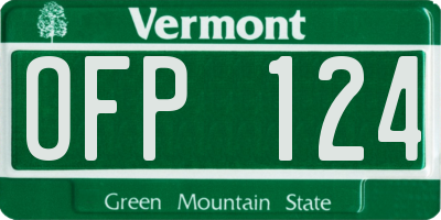 VT license plate OFP124