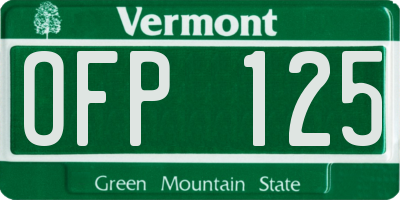 VT license plate OFP125