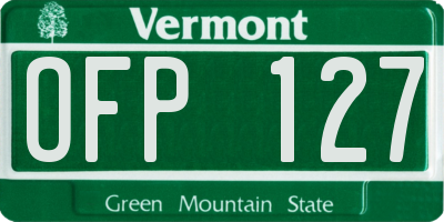 VT license plate OFP127