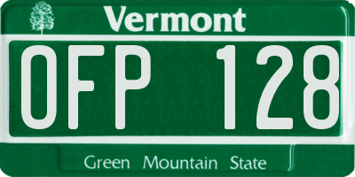 VT license plate OFP128