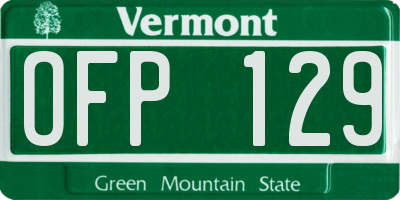 VT license plate OFP129