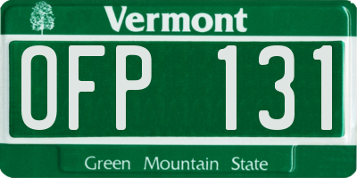 VT license plate OFP131