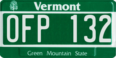 VT license plate OFP132