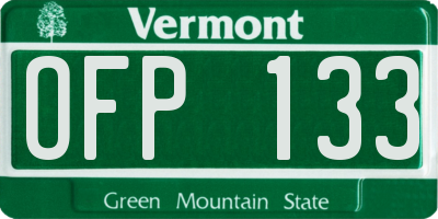 VT license plate OFP133