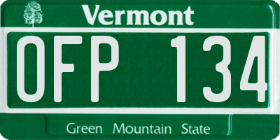 VT license plate OFP134