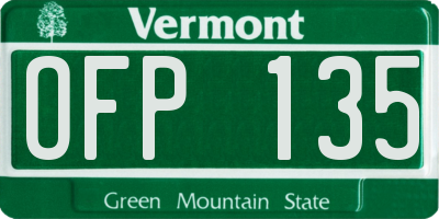 VT license plate OFP135