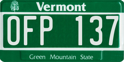 VT license plate OFP137