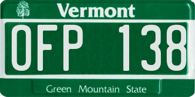 VT license plate OFP138