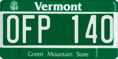 VT license plate OFP140
