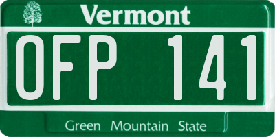 VT license plate OFP141