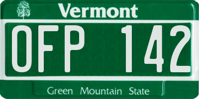 VT license plate OFP142