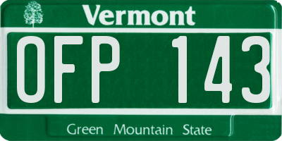 VT license plate OFP143
