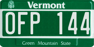 VT license plate OFP144