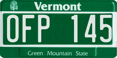 VT license plate OFP145