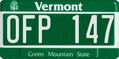 VT license plate OFP147