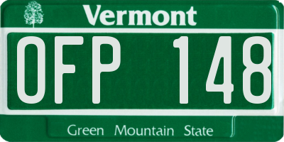 VT license plate OFP148