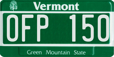 VT license plate OFP150