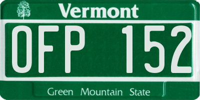 VT license plate OFP152