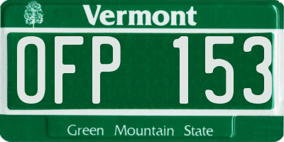 VT license plate OFP153