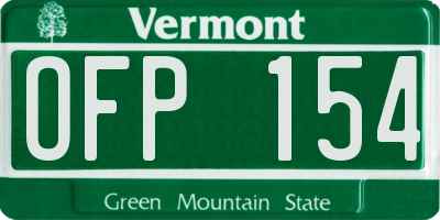 VT license plate OFP154
