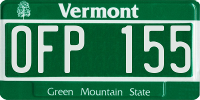 VT license plate OFP155