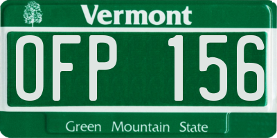 VT license plate OFP156