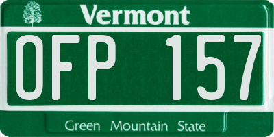 VT license plate OFP157