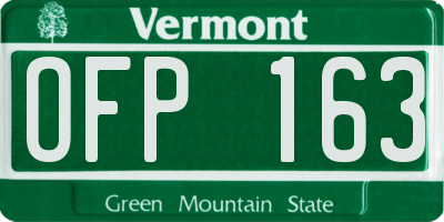 VT license plate OFP163