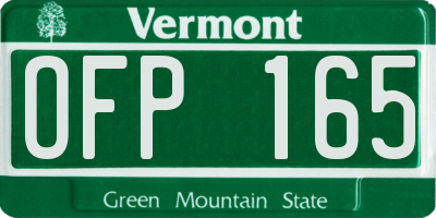 VT license plate OFP165