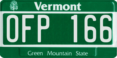 VT license plate OFP166