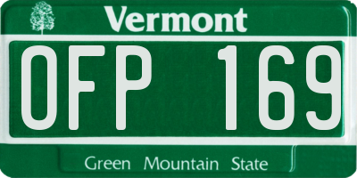VT license plate OFP169