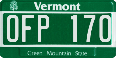 VT license plate OFP170