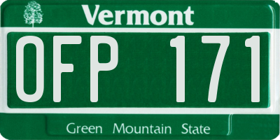 VT license plate OFP171