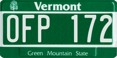 VT license plate OFP172