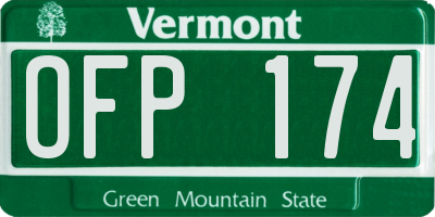 VT license plate OFP174