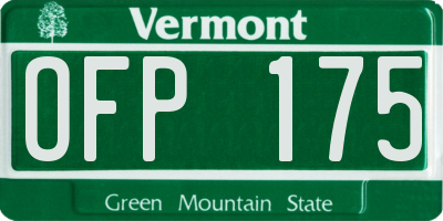 VT license plate OFP175