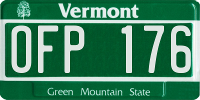 VT license plate OFP176