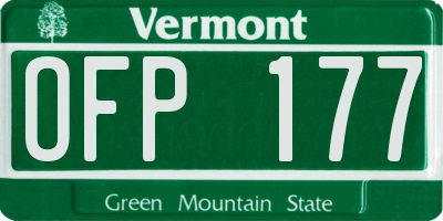 VT license plate OFP177