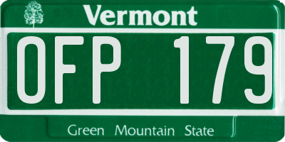 VT license plate OFP179