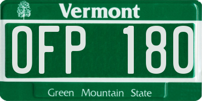 VT license plate OFP180