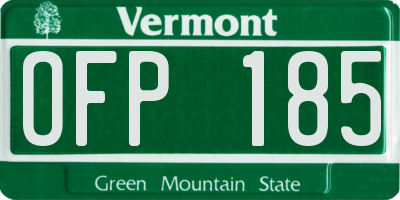 VT license plate OFP185