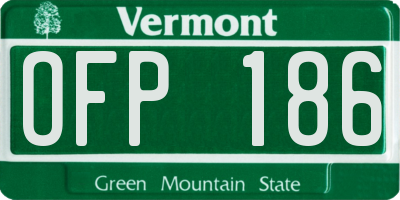 VT license plate OFP186