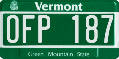 VT license plate OFP187