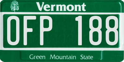 VT license plate OFP188