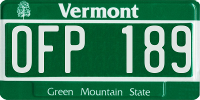 VT license plate OFP189