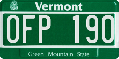 VT license plate OFP190