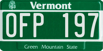VT license plate OFP197